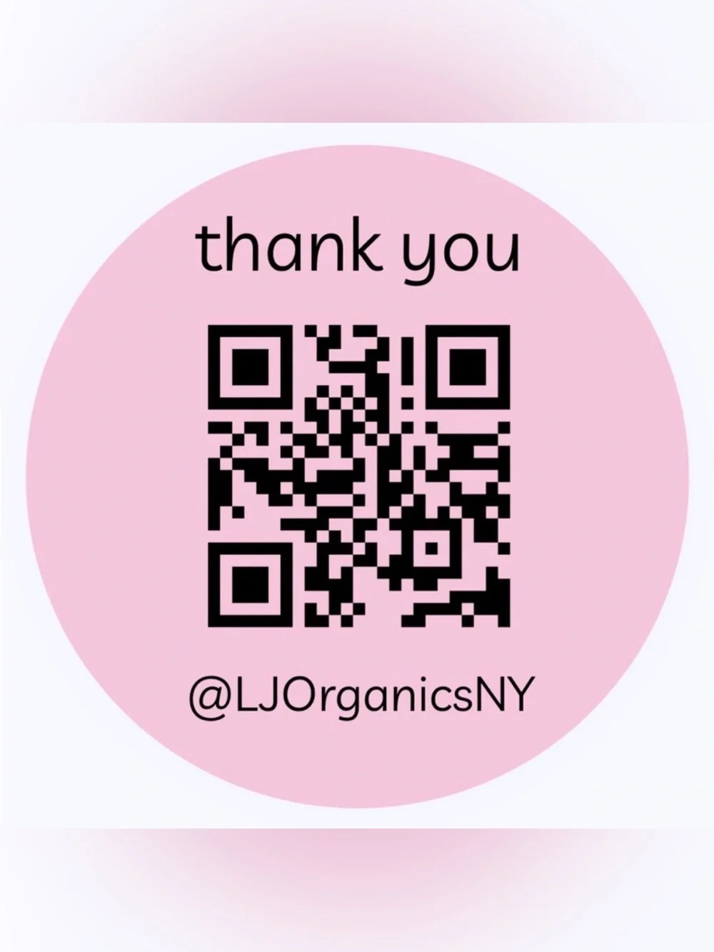 50 CUSTOM STICKERS - 2” ROUND - THANK YOU - W/ YOUR QR CODE & CLOSET NAME - PINK